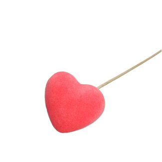 4A Felt Heart Plant Stake | Colour: Light Pink | Length of stake ± 50 centimetres | Diameter 6 centimetres | Per 25 stakes