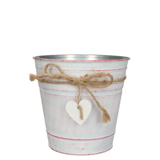 4A Zinc Flower Pot "Love" | Colour: Pink | Diameter 16 centimetres | Height 15 centimetres | Per 10 flower pots