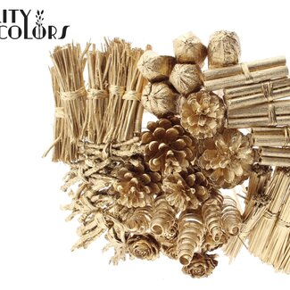 QC Bouquet Mix on Stick | Colour: Antique Gold | Length of stick-in decoration ± 50 centimetres | 40 stick-in decorations per bunch | Per bunch