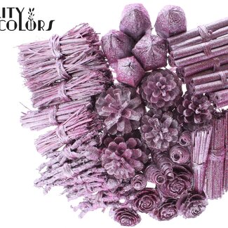 QC Bouquet Mix on stick | Colour: Metallic Pink with Glitter | Length of stick-in ± 50 centimetres | 40 stick-ins per bunch | Per bunch