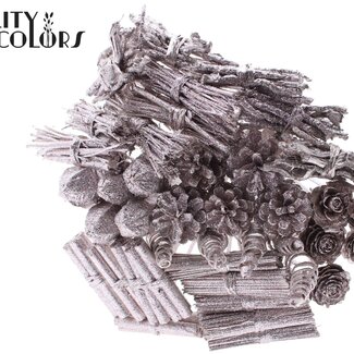 QC Bouquet Mix on Stick | Colour: Champagne with Glitter | Length of stick-in decoration ± 50 centimetres | 40 stick-in decorations per bunch | Per bunch