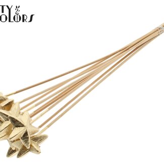 QC Styrofoam Star on a stick | Colour: Antique Gold | Styro Star flat Pick | Length ± 50 centimetres | Per 50 picks