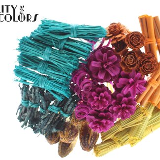 QC Mixed Bouquet on Stick | Colour: Mixed Colours | Assorted Stick-in | Stick-in length ± 50 centimetres | 40 stick-ins per bunch | Per bunch