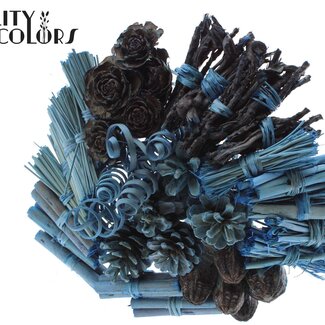 QC Boeket Mix op stok | Kleur: Blauw | Lengte bijsteker ± 50 centimeter | 40 bijstekers per bos | Per bos