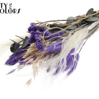 QC Rundes Trockenblumen-Bouquet „Fluweel“ | Farbe: Milkalila | Größe: Klein | Länge ± 50 Zentimeter | Pro Bouquet