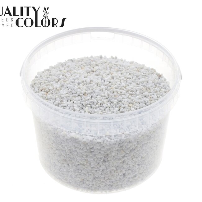 Fine Pebbles in Reusable Bucket | Colour: White | Diameter 4 - 6 millimetres | Bucket Capacity 3 Litres | Per Bucket
