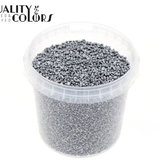 QC Petits cailloux dans un seau réutilisable | Couleur : Argenté | Diamètre 4 - 6 millimètres | Contenu du seau 1 litre | Par 6 seaux