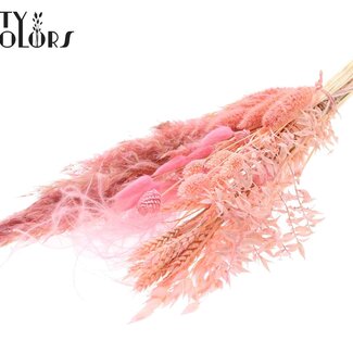 QC Flat Bouquet Dried Flowers “Blossom” | Colour: Pink | Size: Small | Length ± 50 centimetres | Per 8 bouquets