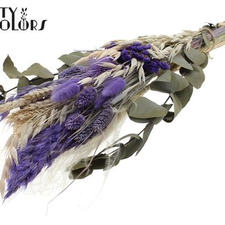QC Plat Boeket Droogbloemen “Fluweel” | Kleur: Milkapaars | Grootte: Small | Lengte ± 50 centimeter | Per boeket