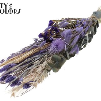 QC Plat Boeket Droogbloemen “Fluweel” | Kleur: Milkapaars | Grootte: Medium | Lengte ± 60 centimeter | Per boeket