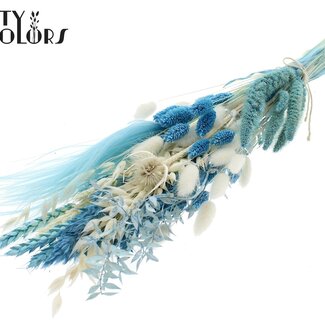 QC Bouquet Plat de Fleurs Séchées “Océan” | Couleur : Bleu clair | Taille : Petit | Longueur ± 50 centimètres | Par 8 bouquets