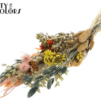 QC Flaches Trockenblumenstrauß “Floral” | Farbe: Natürliche Mischfarben | Größe: Groß | Länge ± 70 Zentimeter | Pro 5 Sträuße