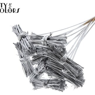 QC Lady Bouquet sur tige | Couleur : Argenté | Lady Posy Piquet | Longueur ± 50 centimètres | 10 piquets par bouquet