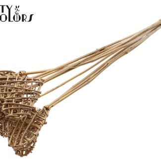 QC Rotan Lata Hart op stok | Kleur: Antiek Goudkleurig | Lata Heart platte Bijsteker | Lengte ± 50 centimeter | 10 bijstekers per bos
