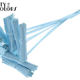 QC Bouquet de choux sur tige | Couleur : Bleu clair | Bouquet de piques | Longueur de la pique ± 50 centimètres | 10 piques par bouquet