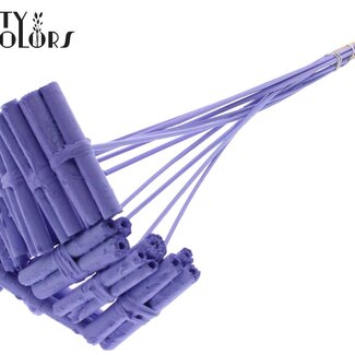 QC Dekorative Jute-Stäbchen-Sträußchen auf Stab | Farbe: Milka-Farbe | Jute-Stick-Sträußchen-Stecker | Länge ± 50 Zentimeter | 10 Stecker pro Bund