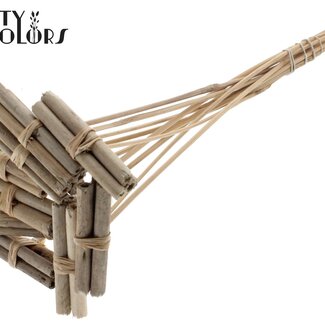 QC Decoratieve Jute Stokjes Boeketje op stok | Kleur: Naturelle Bruin | Jute Stick Posy Bijsteker | Lengte ± 50 centimeter | 10 bijstekers per bos