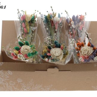 QC Bouquet de Fleurs Séchées de Printemps “Assorted” | Couleur : Couleurs Mixtes | Longueur ± 45 centimètres | Par 6 bouquets