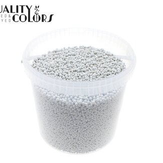 QC Billes de terracotta dans un seau réutilisable | Couleur : Blanc | Diamètre 4 - 8 millimètres | Contenu du seau 10 litres | Par seau