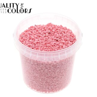 QC Fijne Steentjes in herbruikbare emmer | Kleur: Roze | Diameter 4 - 6 millimeter | Inhoud emmertje 1 liter | Per 6 emmertjes