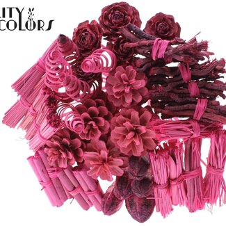 QC Bouquet Mix on Stick | Colour: Frosted Cherry Colour | Stick Length ± 50 centimetres | 40 sticks per bunch | Per bunch