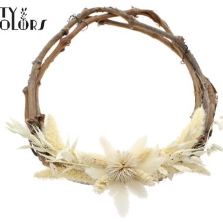 QC Grapevine Dried Flower Wreath “Frost” | Colour: Bleached White | Diameter 30 centimetres | Per 5 wreaths