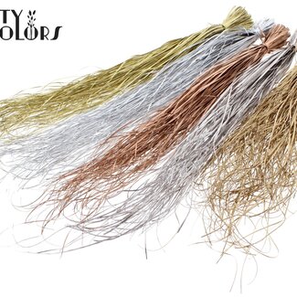 QC Herbe d'ours séchée | Mélange métallique | Couleur : Couleurs mélangées | Xerophyllum | Longueur ± 60 centimètres | Par 20 bottes