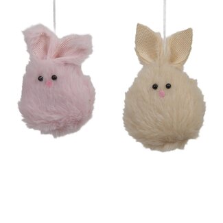 4A Deco Hanger Rabbit Assortment | Colour: White and Pink | Width 6 centimetres | Height 9 centimetres | Per 4 hangers