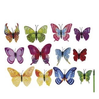4A Assortiment de Piquets Papillon | Couleur : Couleurs Mixtes | Longueur du piquet ± 20 centimètres | Par 12 piquets