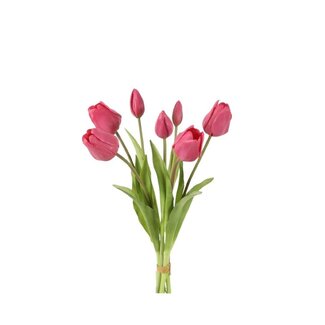 4A Tulip Bouquet Artificial Flowers | Colour: Fuchsia | Tulip artificial flowers | Length ± 41 centimetres | 7 Tulips per bouquet | Per bouquet