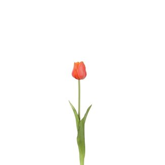 4A Tulpe Kunstblume | Farbe: Rot | Tulipa Kunstblumen | Länge ± 46 Zentimeter | Pro 6 Kunstblumen
