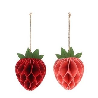 4A Decoration Strawberry Hanger | Colour: Mixed Colours | Diameter 11 centimetres | Length 15 centimetres | Per 6 hangers