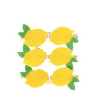 4A Decorative Peg Lemon | Colour: Yellow | Length 4 centimetres | Per 6 pegs
