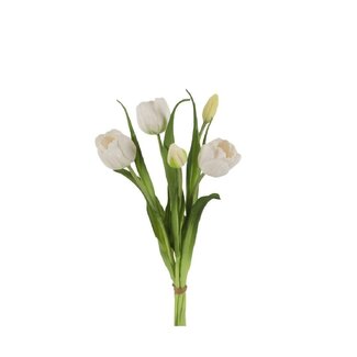 4A Tulip Bouquet Artificial Flowers | Colour: Cream | Tulip Artificial Flowers | Length ± 43 centimetres | 5 Tulips per bouquet | Per bouquet