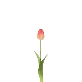 4A Tulipe Fleur Artificielle | Couleur : Rouge | Fleurs artificielles Tulipa | Longueur ± 46 centimètres | Par 6 fleurs artificielles
