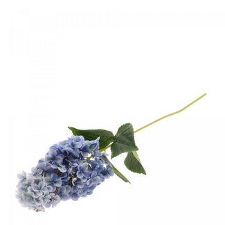 4A Hortensia Fleur Artificielle “Pagode” | Couleur : Bleu | Fleurs artificielles d'hortensia | Longueur ± 80 centimètres | Par 6 fleurs artificielles