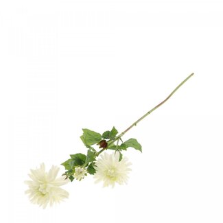 4A Dahlia Fleur Artificielle | Couleur : Blanc Naturel | Longueur ± 83 centimètres | Par 12 fleurs artificielles