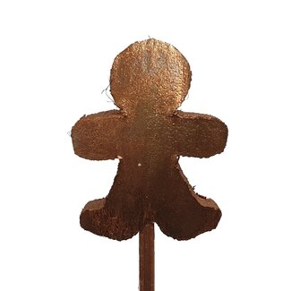QC Bonhomme de neige en noix de coco sur bâton | Couleur : Cuivré | Pique en noix de coco | Longueur du pique ± 50 centimètres | Par 50 piques