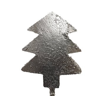 QC Cocotier de Noël sur bâton | Couleur : Argenté | Décorateur de noix de coco | Longueur du décorateur ± 50 centimètres | Par 50 décorateurs