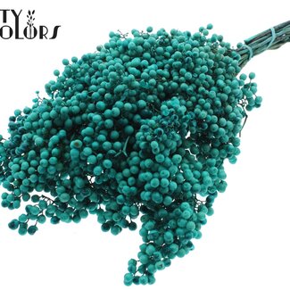 QC Dried Pepper Berries Picks | Colour: Turquoise | Schinus Dried Decoration | Weight ± 170 grams | Per 5 bunches