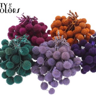 QC Petite Balle sur bâton | Couleur : Assortiment de Couleurs Mélangées | Petite Balle Décorative | 10 décorations par bouquet | Par 5 bouquets