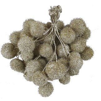 QC Kleine Bal op stok | Kleur: Platinakleurig met Glitter | Small Ball Bijsteker | 10 bijstekers per bos | Per 5 bossen