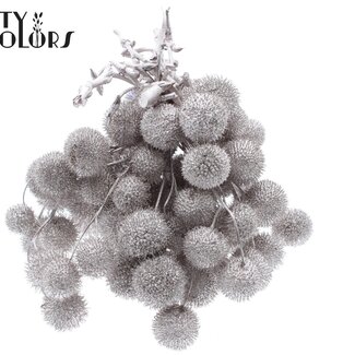 QC Petite Boule sur bâton | Couleur : Champagne | Petite Boule Décorative | 10 décorations par bouquet | Par 5 bouquets