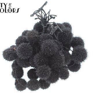 QC Petite Boule sur bâton | Couleur : Noir avec Paillettes | Petite Boule Piquet | 10 piquets par bouquet | Par 5 bouquets