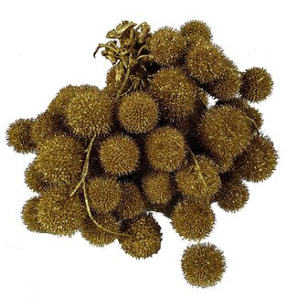 QC Kleine Bal op stok | Kleur: Goudkleurig met Glitter | Small Ball Bijsteker | 10 bijstekers per bos | Per 5 bossen