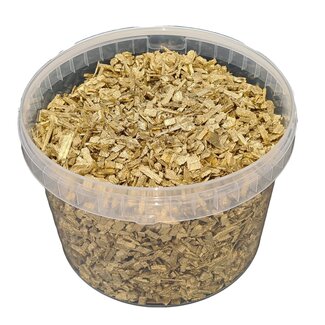 QC Wood chips in reusable bucket | Colour: Gold-coloured | Length 5 - 8 millimetres | Bucket capacity 10 litres | Per bucket
