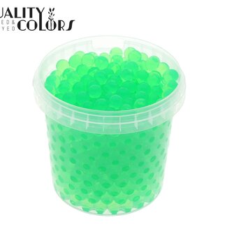 QC Perles d'hydrogel dans un seau réutilisable | Couleur : Vert clair | Diamètre 2,5 - 3 millimètres | Contenu du seau 1 litre | Par 6 seaux