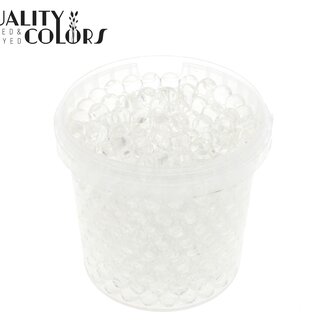 QC Hydrogel pearls in reusable bucket | Colour: Transparent | Diameter 2.5 - 3 millimetres | Bucket contents 1 litre | Per 6 buckets
