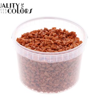QC Galets décoratifs dans un seau réutilisable | Couleur : Terre cuite | Diamètre 9 - 13 millimètres | Contenu du seau 3 litres | Par seau
