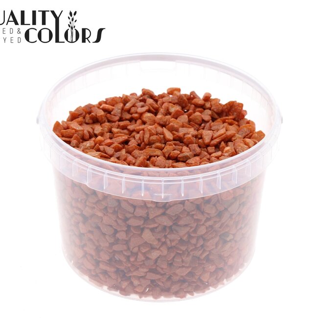 Galets décoratifs dans un seau réutilisable | Couleur : Terracotta | Diamètre 9 - 13 millimètres | Contenu du seau 3 litres | Par seau